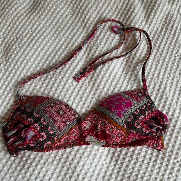 Victoria’s Secret padded bikini top, multi-color in size small petite - Picture 1 of 4
